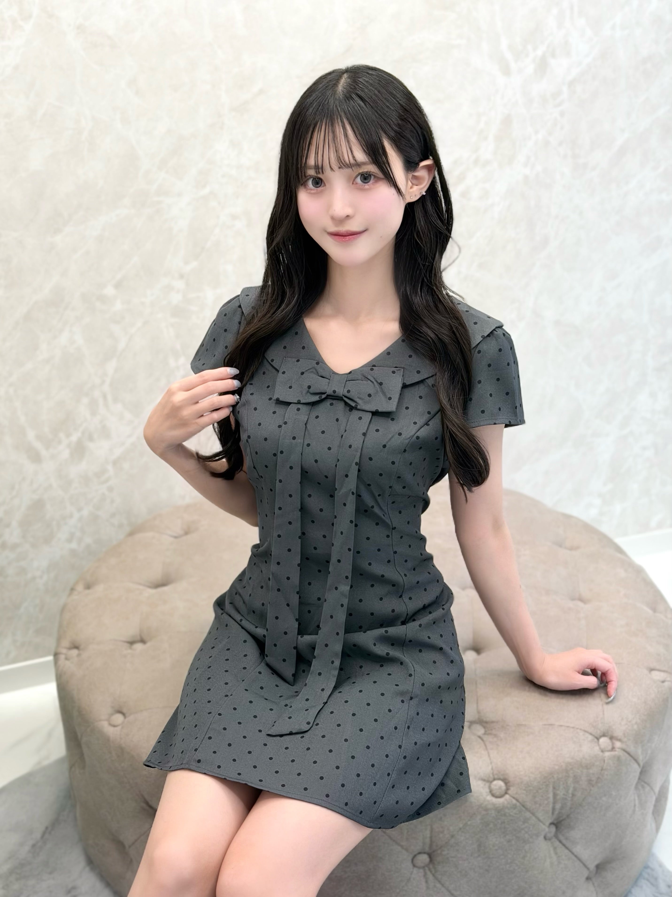 リボンドットミニワンピ