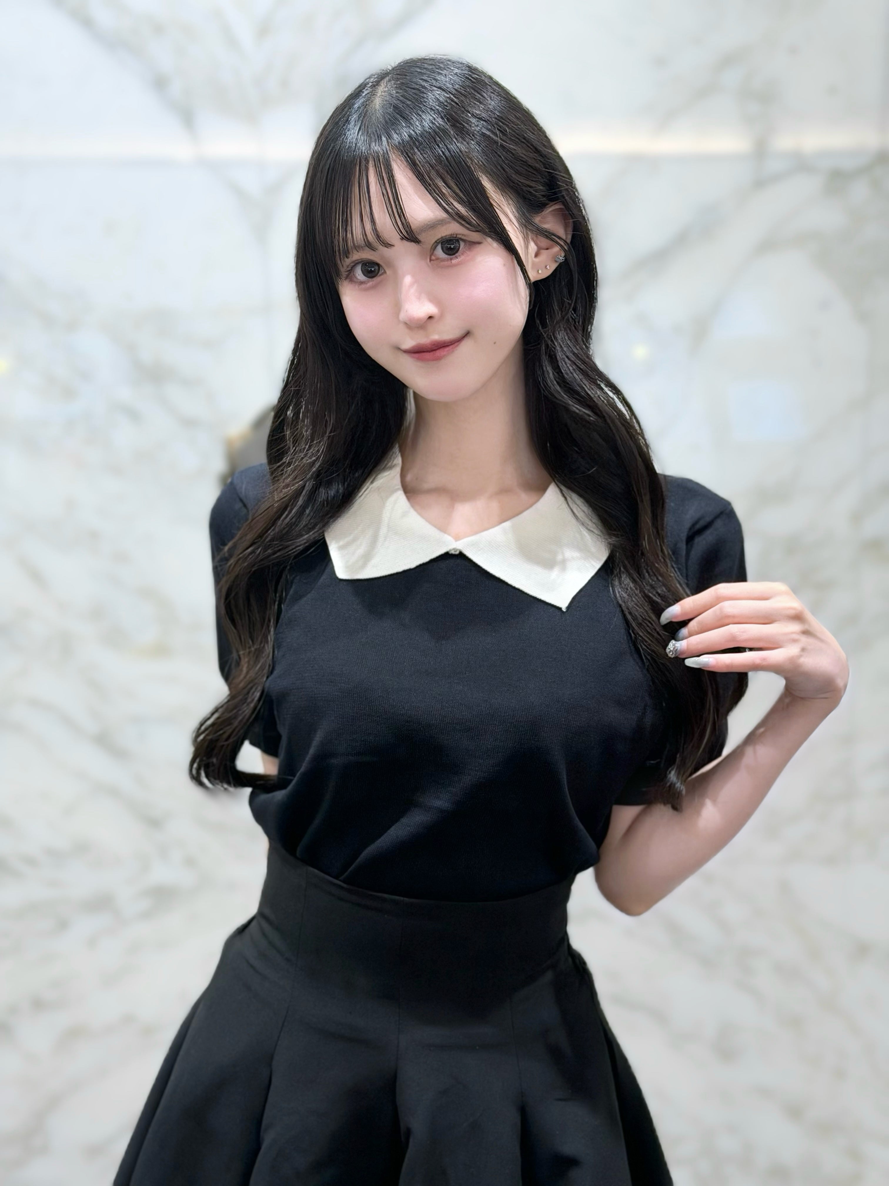 襟付きバイカラートップス – Aimoa