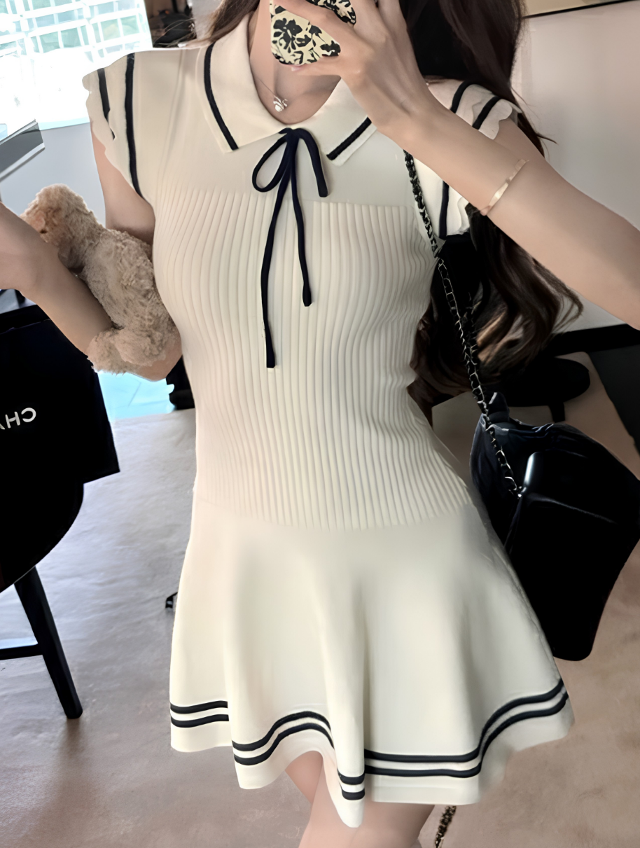 フリルリボンミニワンピ