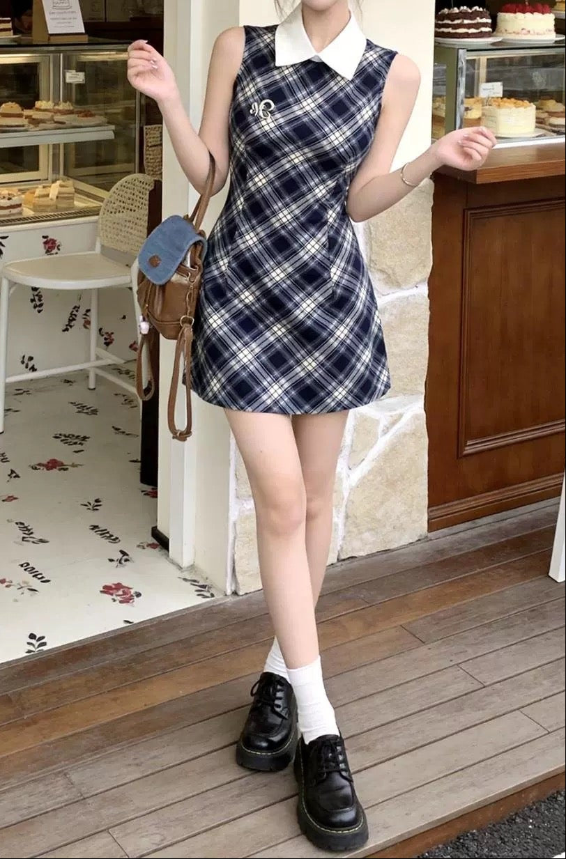チェックミニタイトワンピ